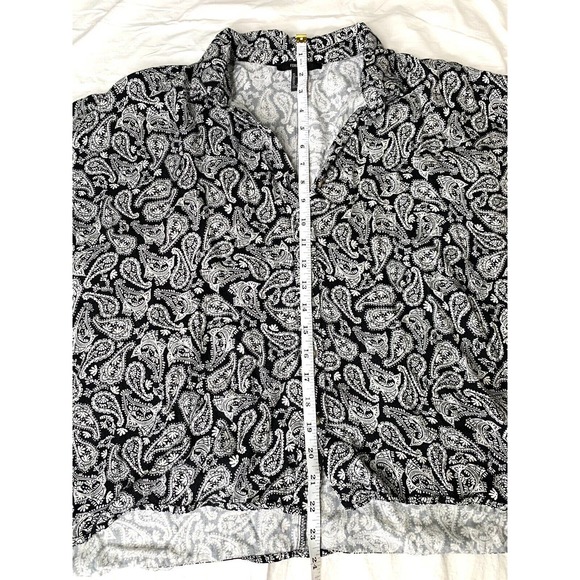 Women’s H&M Size S Oversized Button Down Shirt All Over Print - Picture 4 of 5